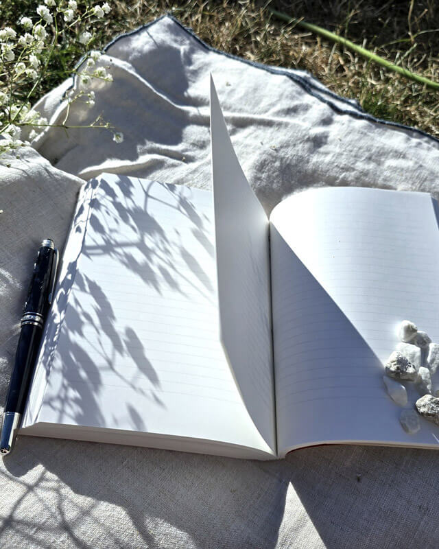 livre carnet d'écriture stylo
