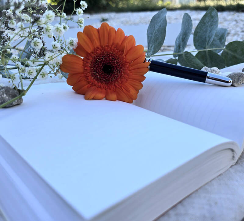 livre carnet d'écriture stylo